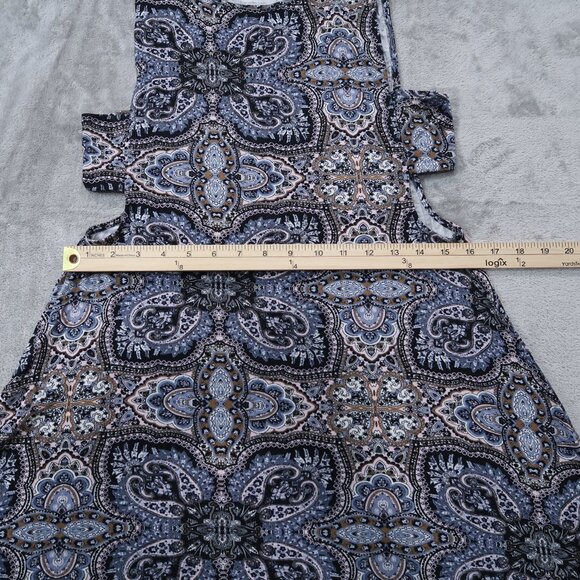American Eagle Soft & Sexy Swing Dress Womens Midi Paisley Side Cut Outs Boho M - Picture 10 of 15
